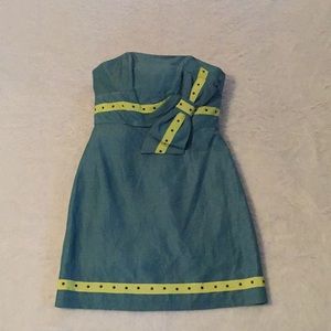 Turquoise Colored Fashion Ribbon Dress